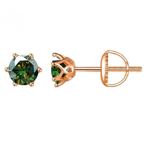 Wholesale Moissanite Earrings S925 Sterling Silver Rose Gold Round Love Design For Women Classic Style