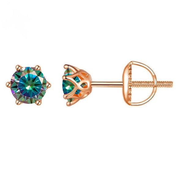 Wholesale Moissanite Earrings S925 Sterling Silver Rose Gold Round Love Design For Women Classic Style