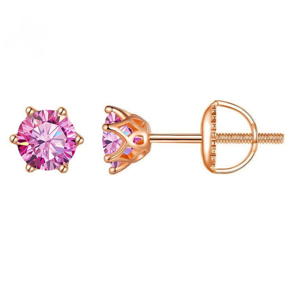 Wholesale Moissanite Earrings S925 Sterling Silver Rose Gold Round Love Design For Women Classic Style