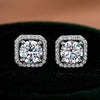 Wholesale Moissanite Earrings Silver S925 Luxury Square Geometric Diamond Design Jewelry Accessories