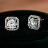 Wholesale Moissanite Earrings Silver S925 Luxury Square Geometric Diamond Design Jewelry Accessories