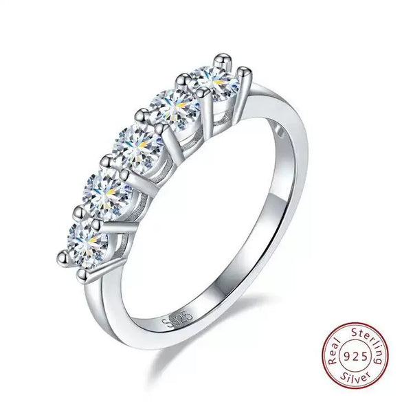 Wholesale Moissanite Fivestar Geometric Simple Fashion Ring Jewelry In S925 Silver With Electroplating