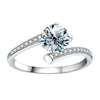 Wholesale Moissanite Four Claw Classic Women's Diamond Ring In 925 Sterling Silver With Geometric Design And Electroplating