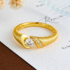 Wholesale Moissanite Geometric Ring S925 Silver 18K Gold Plated Brushed Unisex Jewelry Accessories