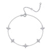 Wholesale Moissanite Inlaid Fiveflower Geometric Style S925 Silver Bracelet Light Luxury Highend