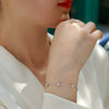 Wholesale Moissanite Inlaid Fiveflower Geometric Style S925 Silver Bracelet Light Luxury Highend