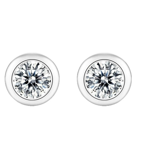 Wholesale Moissanite Inlaid Geometric S925 Silver Stud Earrings For Women