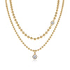 Wholesale Moissanite Inlaid Geometric Style S925 Silver Ball Chain Necklace