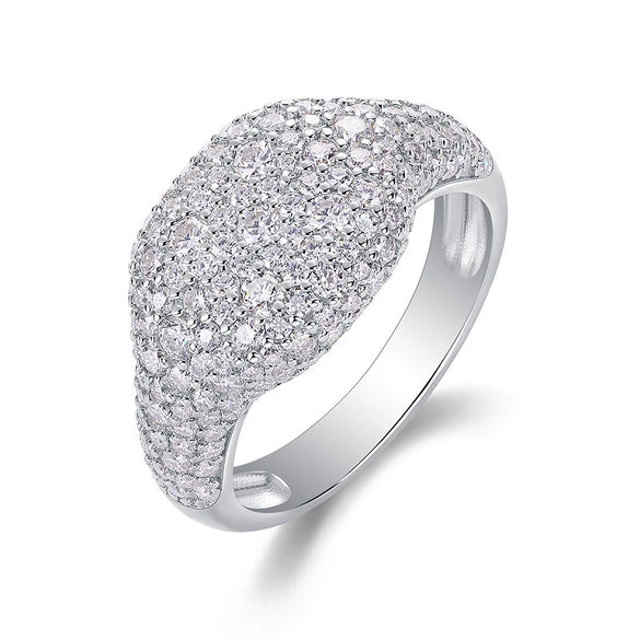 Wholesale Moissanite Inlaid 925 Silver Geometric Fashion Light Luxury Ring For Children