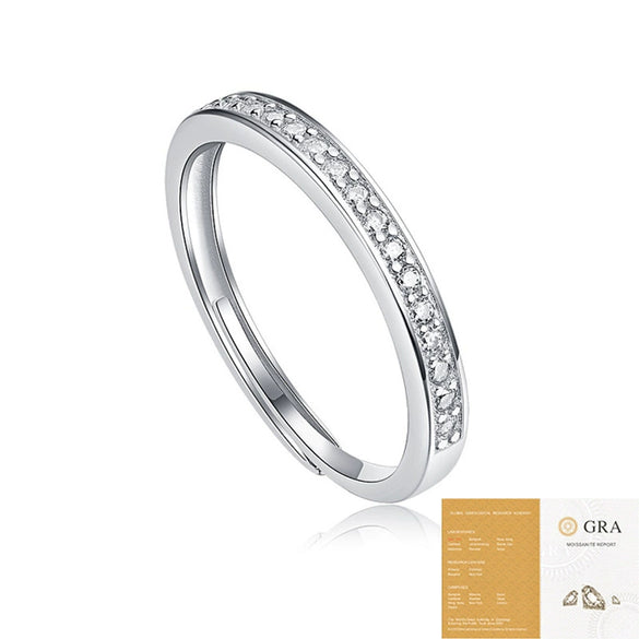 Wholesale Moissanite Inlaid 925 Silver Geometric Minimalist Unisex Couple Ring