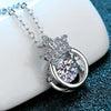 Wholesale Moissanite Necklace S925 Sterling Silver Crown Beating Heart Electroplated