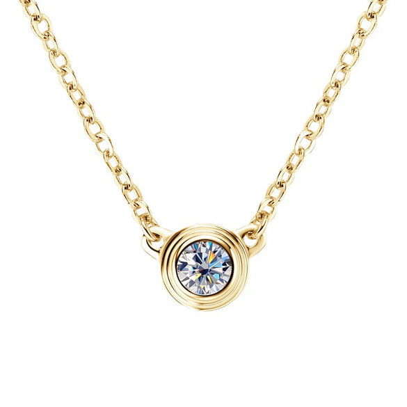 Wholesale Moissanite Pendant Necklace 925 Silver Geometric Style Electroplated Ochain For Women