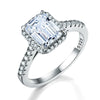 Wholesale Moissanite Rectangular Diamond Ring For Women 925 Sterling Silver Electroplated