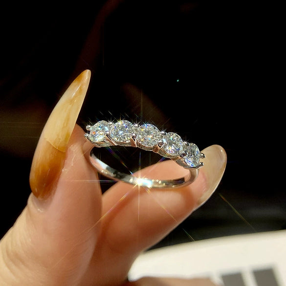 Wholesale Moissanite Ring For Women In Geometric Style With Pt950 Platinum 18K Gold And S925 Silver Electroplated