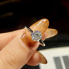 Wholesale Moissanite Ring In S925 Silver With Geometric Shape Classic Six Claw Design And Electroplating Finish For Women