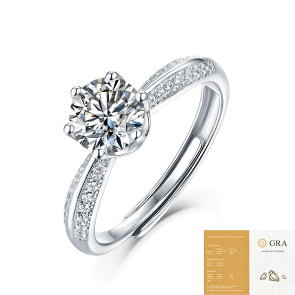 Wholesale Moissanite Ring S925 Silver Geometric Light Luxury Inlay Female Unisex