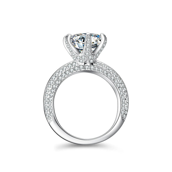 Wholesale Moissanite Ring S925 Sterling Silver Light Luxury Bow Design Ring For Women