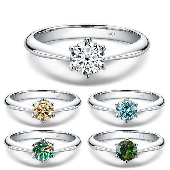 Wholesale Moissanite Ring S925 Sterling Silver Round Shape Set With Precious Stones For Men