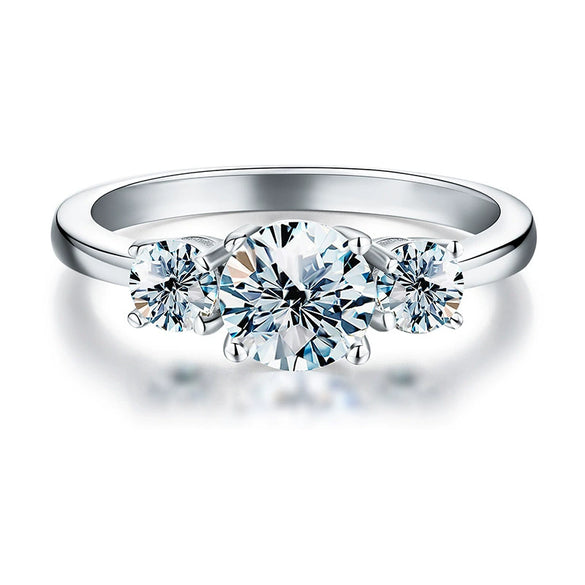 Wholesale Moissanite Ring 925 Sterling Silver Geometric Fashion Electroplated For Women