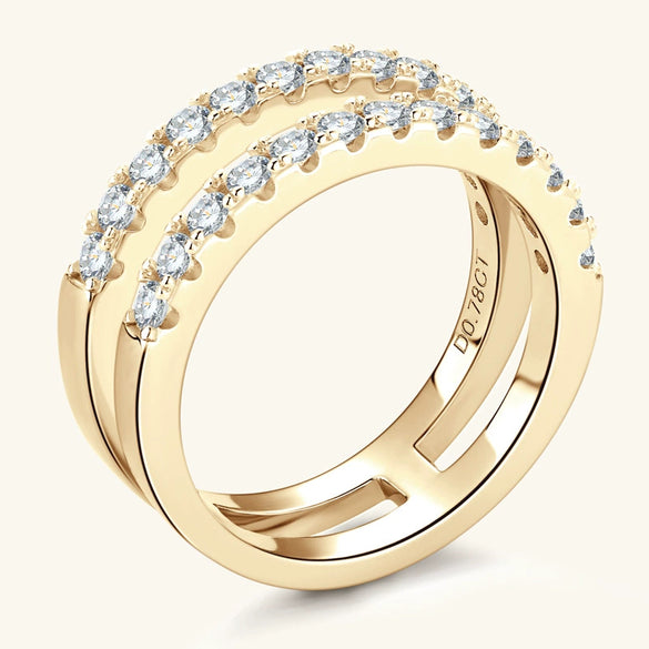 Wholesale Moissanite Ring Women's 925 Sterling Silver Niche Design Geometric Electroplated