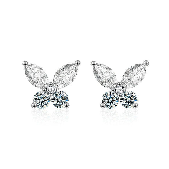 Wholesale Moissanite S925 Sterling Silver Animal Butterfly Simple Style Women's Earrings