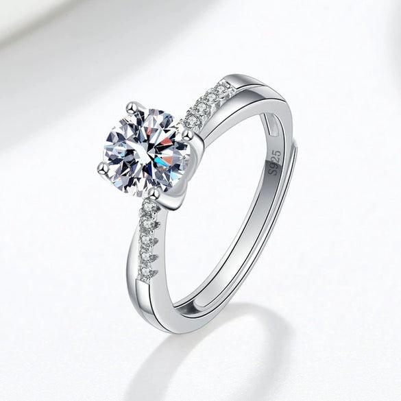 Wholesale Moissanite S925 Sterling Silver Ring Geometric Electroplated For Women