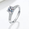 Wholesale Moissanite S925 Sterling Silver Ring Geometric Style Electroplated Four Claw Female Ring