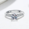 Wholesale Moissanite S925 Sterling Silver Ring Geometric Style Electroplated Four Claw Female Ring