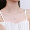 Wholesale Moissanite 925 Silver Classic Square Pendant Necklace Electroplated Geometric Style