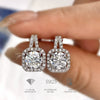 Wholesale Moissanite Square Diamond Earrings Silver Geometric Style Electroplated For Women