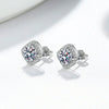 Wholesale Moissanite Square 925 Silver Stud Earrings Geometric Style Electroplated Women's Jewelry