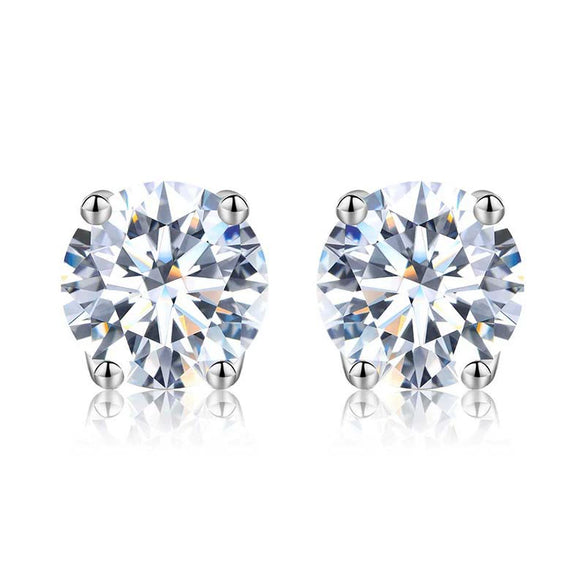 Wholesale Moissanite 925 Sterling Silver Geometric Earrings For Women With Four Claw Setting And Electroplating Treatment