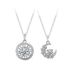 Wholesale Moissanite 925 Sterling Silver Geometric Style Couple Clavicle Pendant Necklace