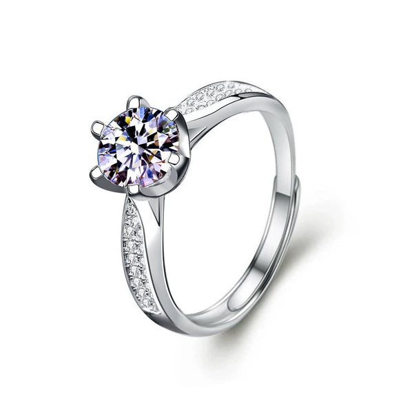 Wholesale Moissanite 925 Sterling Silver Open Couple Ring Minimalist Geometric Style Electroplated