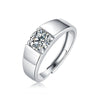 Wholesale Moissanite 925 Sterling Silver Open Couple Ring Minimalist Geometric Style Electroplated