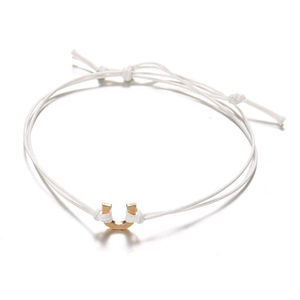 Wholesale Multi Layer Beads U Shaped Anklet Alloy Foot Ornaments With Geometric Pattern Electroplated