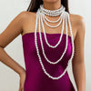 Wholesale Multi Layer Imitation Pearl Women's Necklace Geometric Baroque Style Ball Chain Jewelry Choker