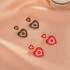 Wholesale Multi Layer Lovely Simple Circle Double Peach Heart Earrings In Alloy With Electroplating Treatment