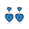 Wholesale Multi Layer Lovely Simple Circle Double Peach Heart Earrings In Alloy With Electroplating Treatment