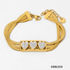 Wholesale Multi Layer Stainless Steel Love Themed Jewelry Suit With Vacuum Plated Clavicle Chain And Bracelet For Women