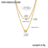 Wholesale Multi Layer Star Bead Design Light Luxury Titanium Steel Necklace With Electroplating For Women