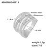 Wholesale Multi Layer Twist Cross Diamond Hollow Ring 316L Stainless Steel 18K Gold Plated Geometric Style For Women