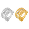 Wholesale Multi Layer Twist Cross Diamond Hollow Ring 316L Stainless Steel 18K Gold Plated Geometric Style For Women