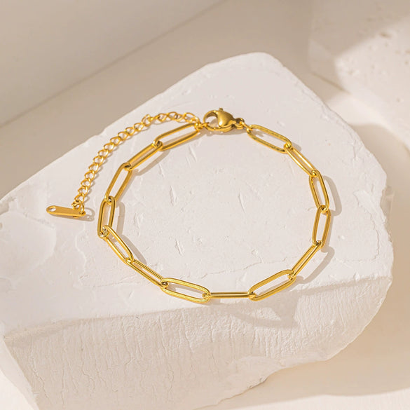 Wholesale Multi Layer Women's Retro Simple Fashion Metal Bracelet Set Titanium Steel Geometric Electroplated