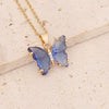 Wholesale Multicolor Butterfly Stainless Steel And Copper Necklace With Electroplating Treatment
