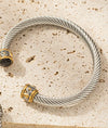 Wholesale Multicolor Titanium Steel And Stainless Steel Electroplated Twist Room Gold Bracelet Cable Bracelet With Personality Style