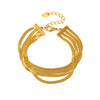 Wholesale Multilayer Blade Chain Fashion Bracelet Titanium Steel Pvd Electroplated Geometric Real Gold Color Preservation Jewelry For Women