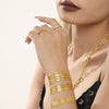 Wholesale Multilayer Blade Chain Fashion Bracelet Titanium Steel Pvd Electroplated Geometric Real Gold Color Preservation Jewelry For Women