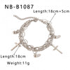 Wholesale Multilayer Chain Cuban Style Stainless Steel Bracelet With Butterfly Cross Pendant 18K Vacuum Plated For Women And Unisex
