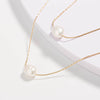 Wholesale Multilayer Ladies Natural Freshwater Pearl Card Neck Chain With Geometric Pattern Alloy 18K Gold Electroplated Bamboo Chain Necklace